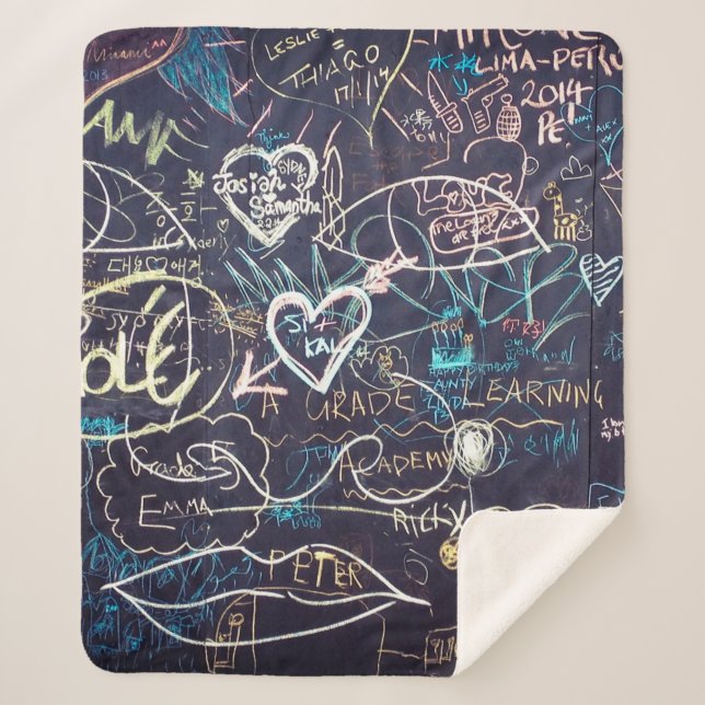 Couverture Sherpa Graffiti tableau noir amour (Devant)