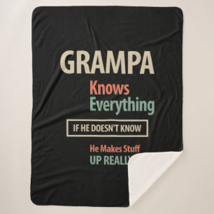 Couverture Sherpa Grampa connaît tout Cadeau grand-père