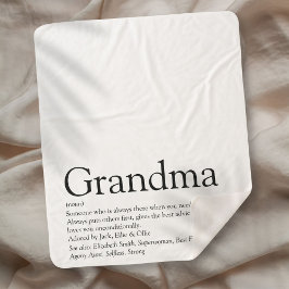 Couverture Sherpa Grand-mère Définition Black and White Modern Fun