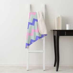 Couverture Sherpa Grand motif de chevron