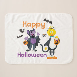 Couverture Sherpa Grand oiseau et nombre   Joyeux Halloween