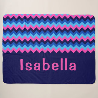Couverture Sherpa Grande Monogramme Chevron Rose B