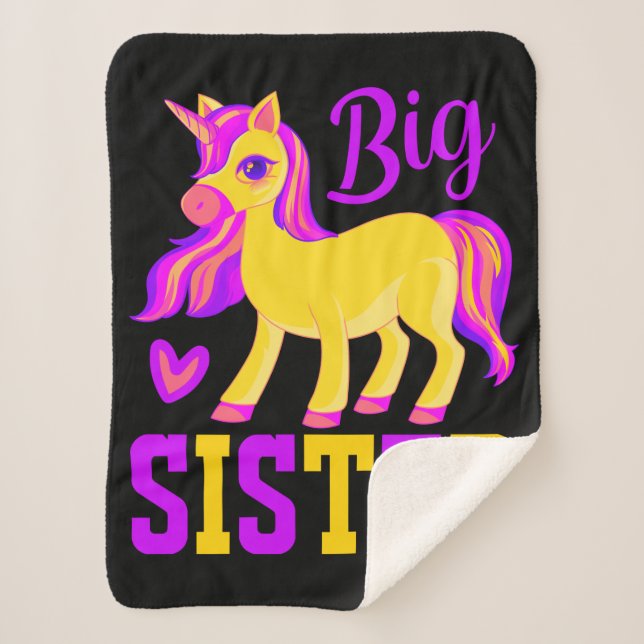 Couverture Sherpa Grande soeur licorne magique (Devant)