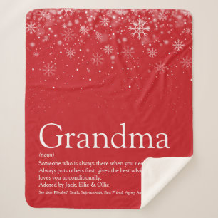 Couverture Sherpa Grandma Winter Snowflics Définition de vacances