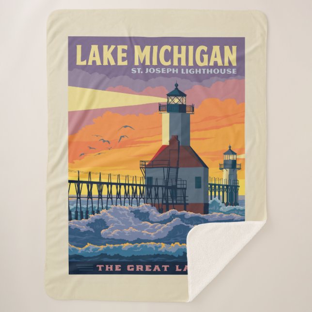 Couverture Sherpa Grands Lacs | Lac Michigan (Devant)