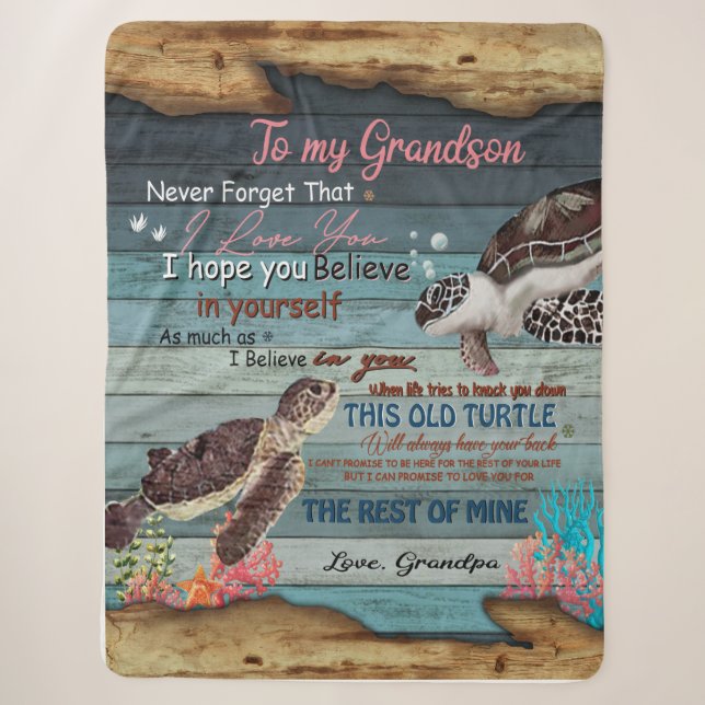 Couverture Sherpa Grandson Gift | Lettre à mon petit-fils de grand-p (Devant)