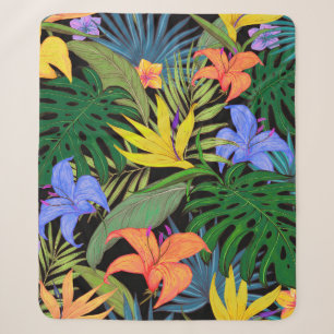 Couverture Sherpa Graphique de fleur d'Aloha de Hawaii tropical