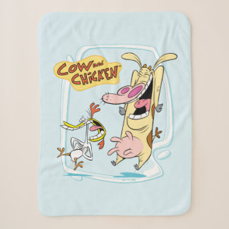Couverture Sherpa Graphique de rire de vache et de poulet