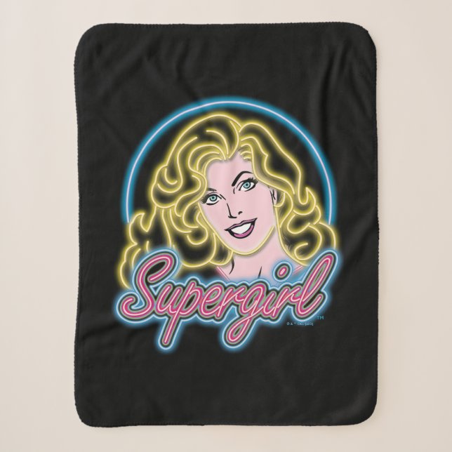Couverture Sherpa Graphique des lumières de Neon Retro Supergirl (Devant)