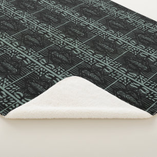 Couverture Sherpa Graphique Lignes Feuilles Primitives Carrelage Ver