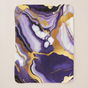 Couverture Sherpa Gras Trendy violet jaune or faux marbre