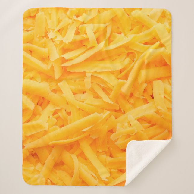 Couverture Sherpa grated cheddar cheese top view (Devant)