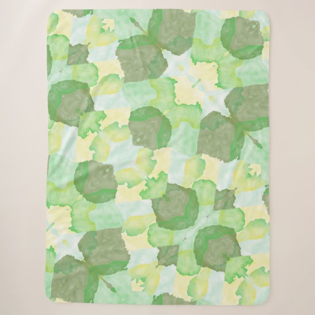 Couverture Sherpa Green abstract art Magical wallpaper (Devant)