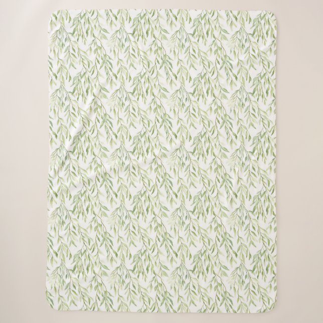 Couverture Sherpa Green Leaves (Devant)