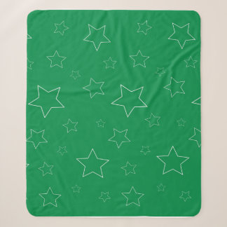 Couverture Sherpa Green Stars Sherpa Blanket