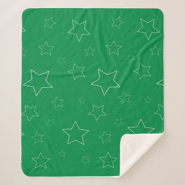 Couverture Sherpa Green Stars Sherpa Blanket (Devant)