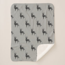Couverture Sherpa Grey Forest Nursery Deer Motif