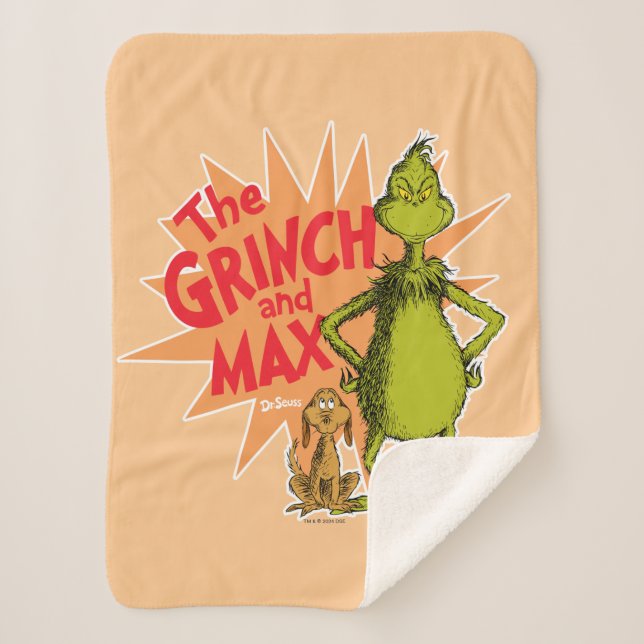 Couverture Sherpa Grille | Grinch & Max Starburst (Devant)