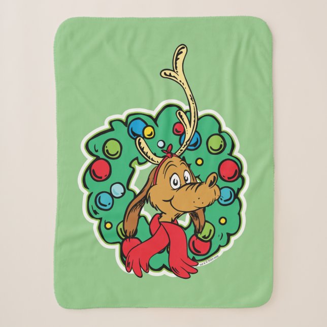 Couverture Sherpa Grille | Max Christmas Wreath (Devant)