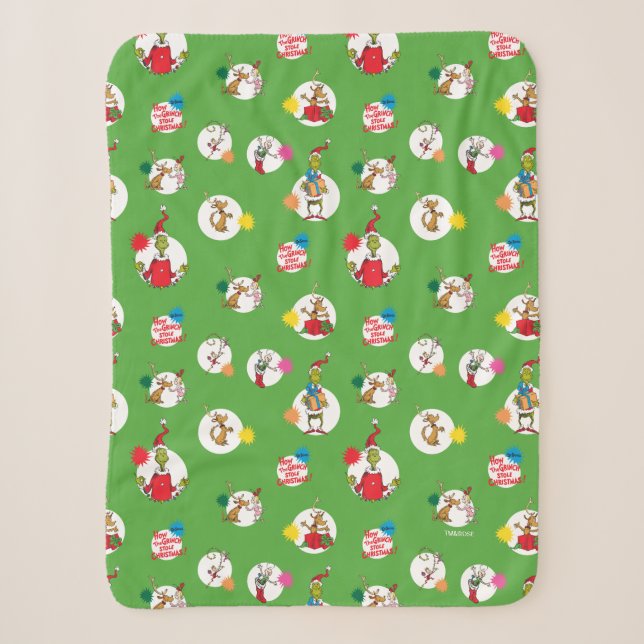 Couverture Sherpa Grille | Motif de points de Noël (Devant)