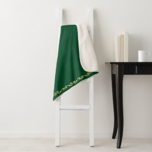 Couverture Sherpa Grille Sherpa Émeraude Vert & Or