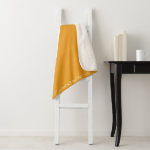 Couverture Sherpa Grille Sherpa - Grand Mango & Défilement Or Imprim