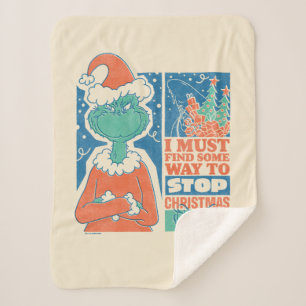 Couverture Sherpa Grinch Arrêtez Noël Graphique Vintage