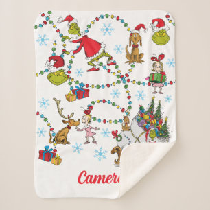 Couverture Sherpa Grinch Classique Grinch et Max avec le traîneau