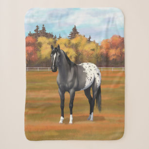 Couverture Sherpa Gris Grulla Appaloosa Quartier Horse Stallion
