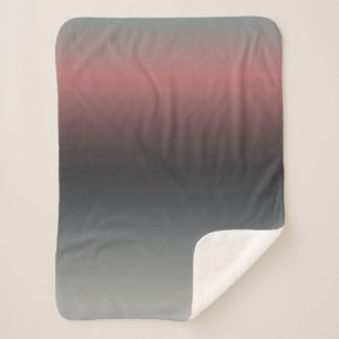 Couverture Sherpa Gris, rose, dégradé noir, Ombre.