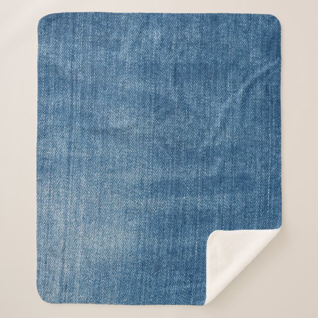Couverture Sherpa Gros plan bleu jean texture (Devant)