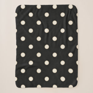 Couverture Sherpa Gros Pois d'antiquité blanc et noir