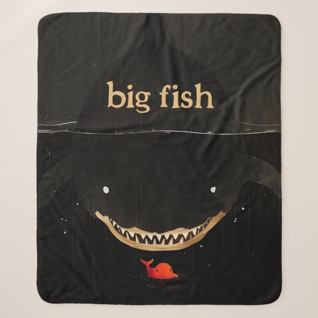 Couverture Sherpa Gros requin foncé (Devant)