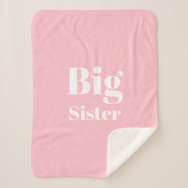 Couverture Sherpa Grosse soeur rose blanche fille (Devant)