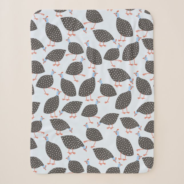 Couverture Sherpa Guinée Fowl mignon Motif d'oiseaux (Devant)