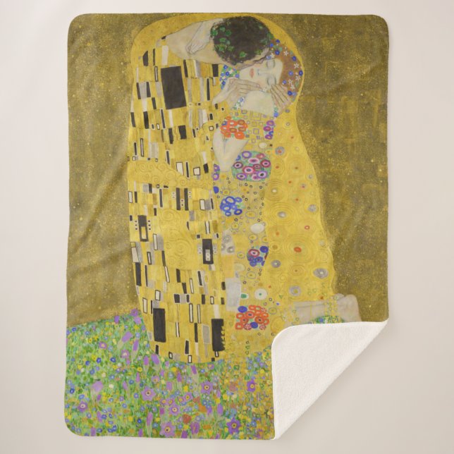 Couverture Sherpa Gustav Klimt - Le baiser (Devant)