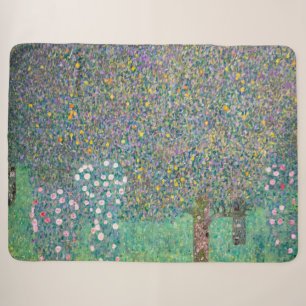 Couverture Sherpa Gustav Klimt - Rosiers sous les arbres