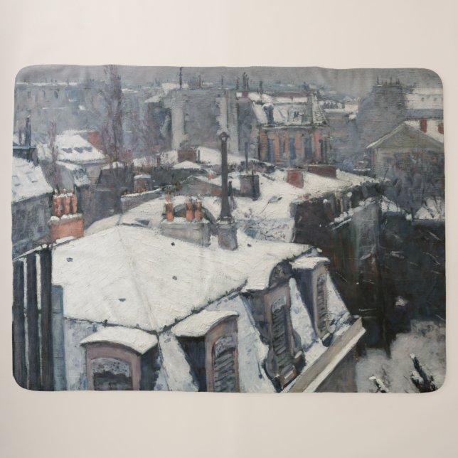 Couverture Sherpa Gustave Caillebotte - Toits sous la neige (Devant (Horizontal))
