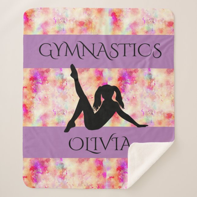 Couverture Sherpa GYMNASTICS SHERPA BLANKET. Nom personnalisé. (Devant)