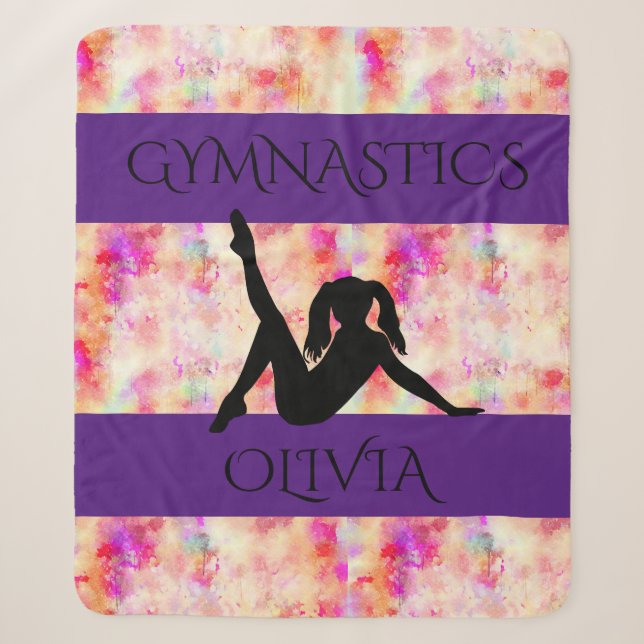 Couverture Sherpa GYMNASTICS SHERPA BLANKET. Nom personnalisé. (Devant)