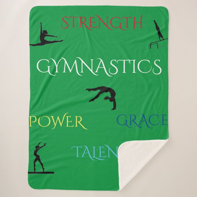Couverture Sherpa GYMNASTICS SHERPA GRAND BLANCHET en vert. (Devant)