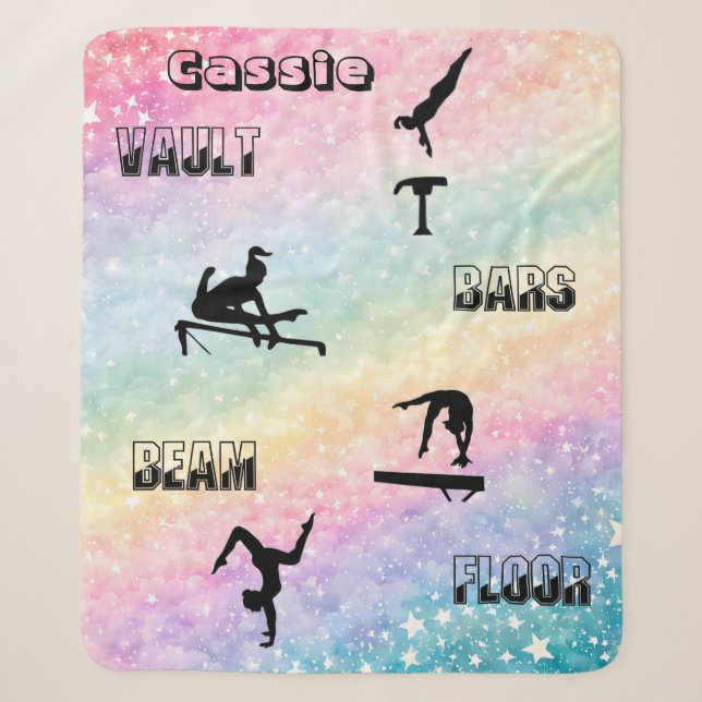 Couverture Sherpa Gymnastique coffre-fort personnalisé, bars, poutre (Devant)