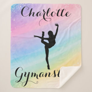 Couverture Sherpa Gymnastique personnalisée Gradient arc-en-ciel