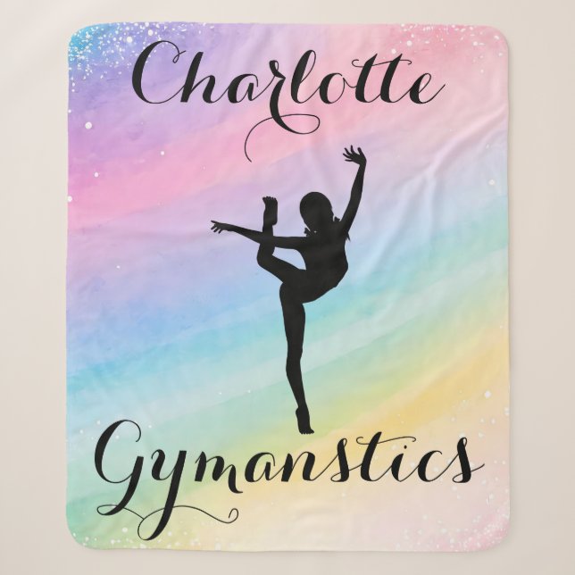 Couverture Sherpa Gymnastique personnalisée Gradient arc-en-ciel (Devant)