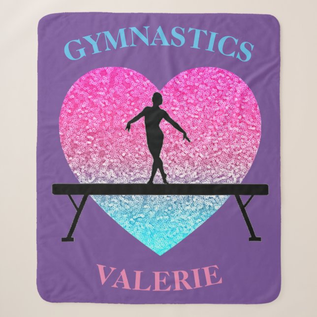 Couverture Sherpa Gymnastique Sherpa Blanket avec nom de Gymnaste (Devant)