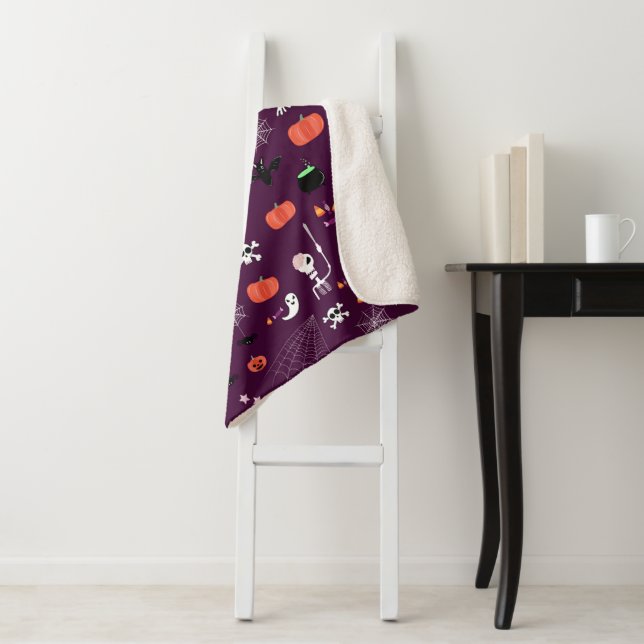 Couverture Sherpa Halloween (En situation)