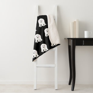 Couverture Sherpa Halloween blouissant et joli fantôme