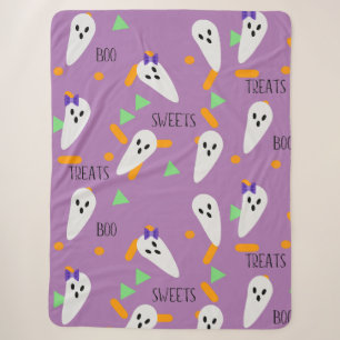 Couverture Sherpa Halloween Confetti arrose les traitements fantômes