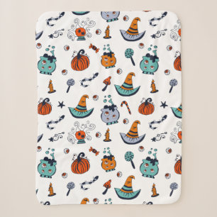 Couverture Sherpa Halloween déplaisante Cute Blanche Sherpa