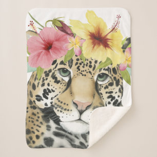 Couverture Sherpa Halo tropical Cheetah doux